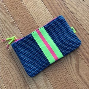 Ipsy Neon Striped Cosmetic Bag